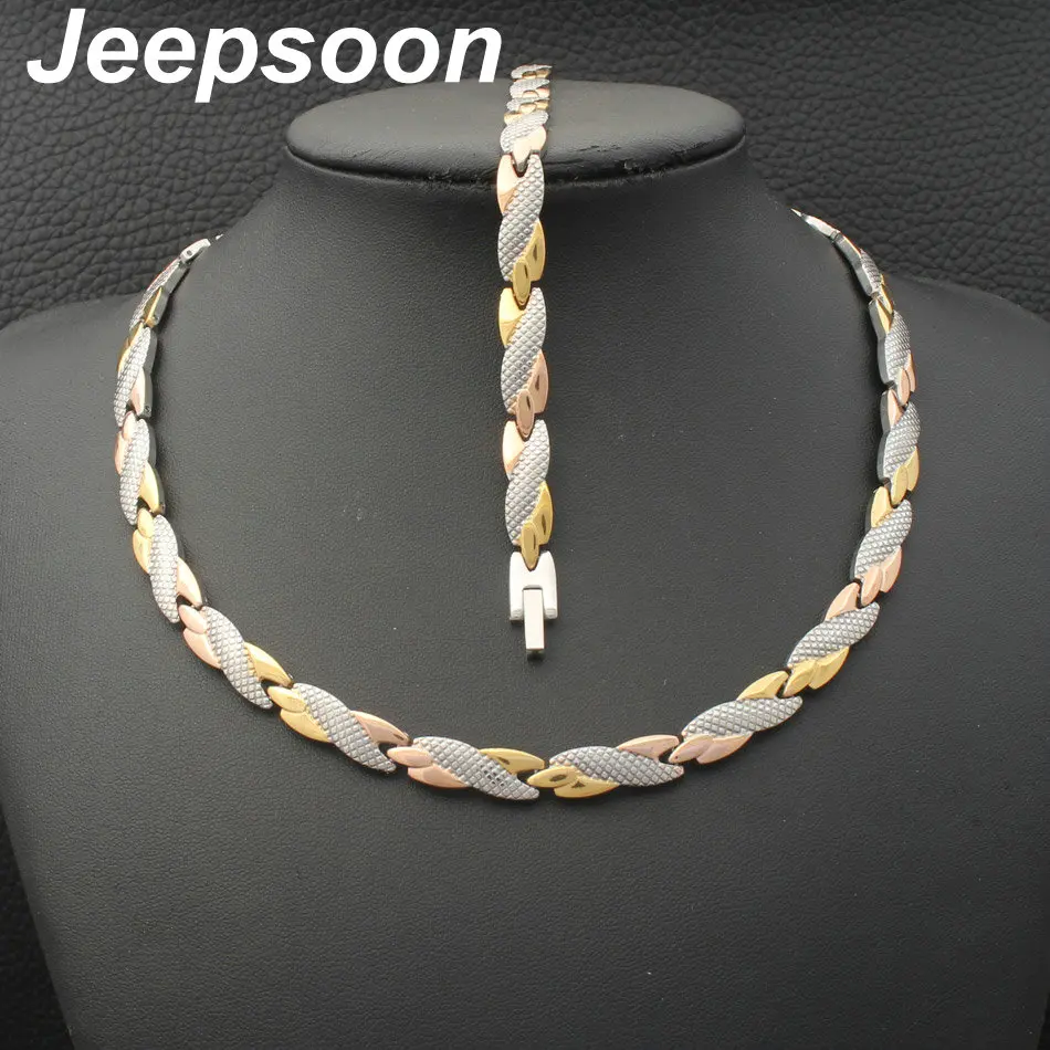 Hot Sell Wholesale Newest Fashion Stainless Steel Metal Silver and gold color Necklace And Bracelet Jewelry Set SFKJBOEI
Hot Sell Wholesale Newest Fashion Stainless Steel Metal Silver and gold color Necklace And Bracelet Jewelry Set SFKJBOEI