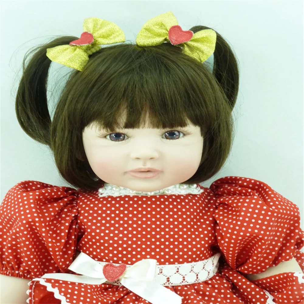 22 inch 55cm Silicone baby reborn dolls Children's toys red dot princess skirt short hair girl
22 inch 55cm Silicone baby reborn dolls Children's toys red dot princess skirt short hair girl
