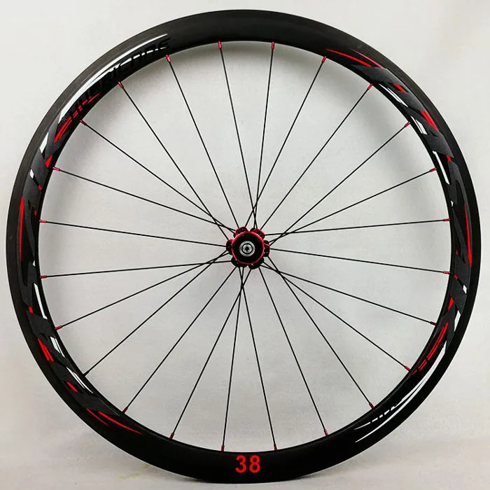 Flash Deal 700C Wheelset Carbon Wheels Road Bike Tubeless Wheel V/C Brake Profile 38-40-50-55mm Depth Clincher Carbon Rim Direct-pull 11