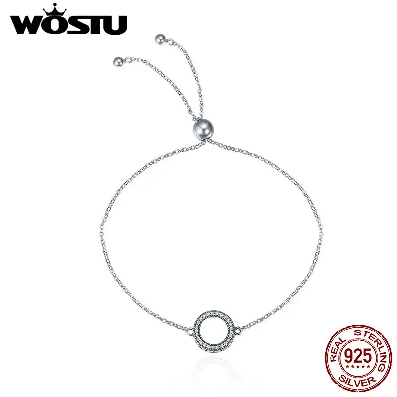 WOSTU Authentic 925 Sterling Silver Rose Gold Bracelets Round Circle Chain Link Strand For Women Silver 925 Jewelry FIB030
WOSTU Authentic 925 Sterling Silver Rose Gold Bracelets Round Circle Chain Link Strand For Women Silver 925 Jewelry FIB030