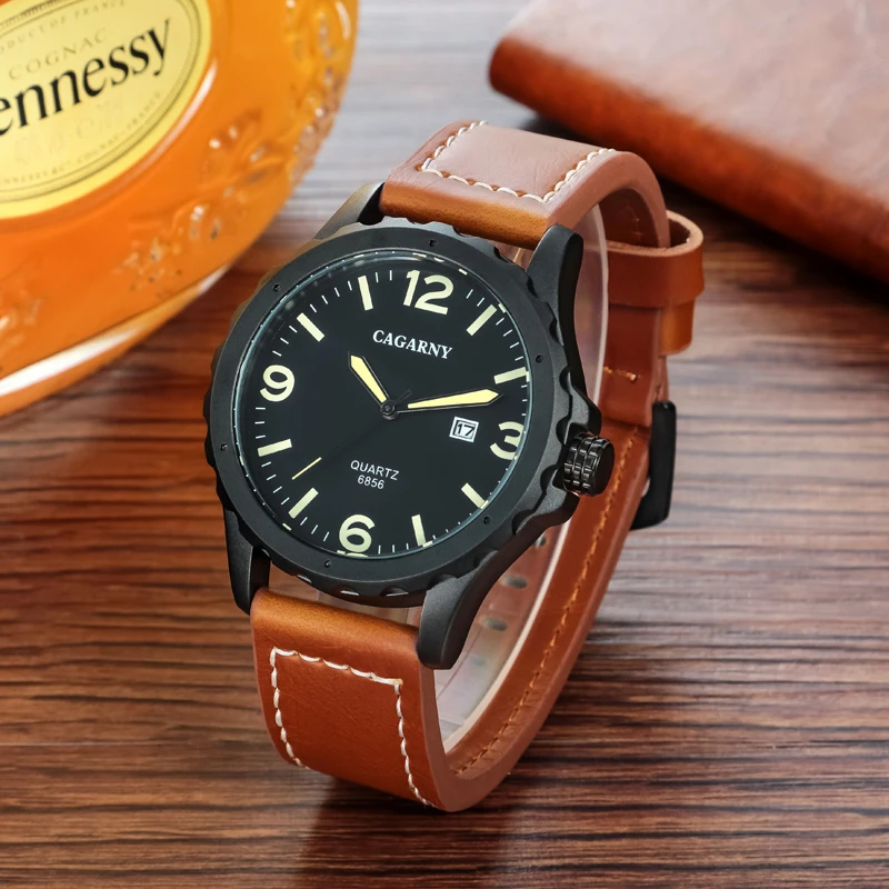 Luxury Brand Cagarny Men Quartz Watch Men Fashion Mens Watches Genuine Leather Date Sport Military Watches Reloj Hombre 2019 New
Luxury Brand Cagarny Men Quartz Watch Men Fashion Mens Watches Genuine Leather Date Sport Military Watches Reloj Hombre 2019 New