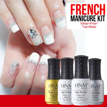 HNM 4pcs French Tips Pink White UV Gel Nail Polish Set Top And Base Coat to Nail Gel Vernis Semi Permanent Gel Lak DIY Nail Art
HNM 4pcs French Tips Pink White UV Gel Nail Polish Set Top And Base Coat to Nail Gel Vernis Semi Permanent Gel Lak DIY Nail Art