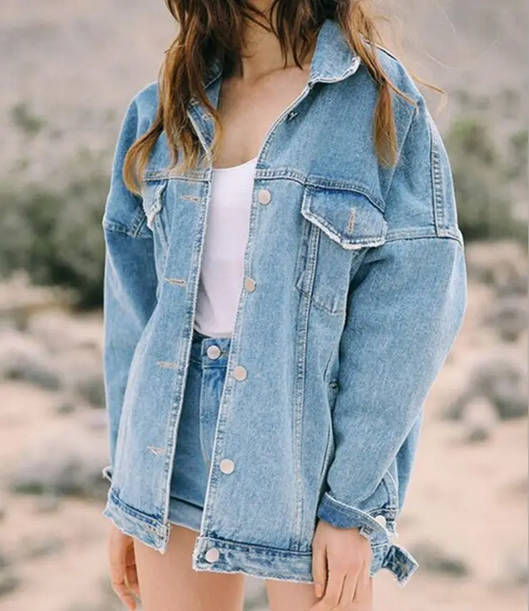 2019 women's clothing harajuku jackets wind loose large size denim jacket fashion coat long sleeve Single-breasted Loose outwear
2019 women's clothing harajuku jackets wind loose large size denim jacket fashion coat long sleeve Single-breasted Loose outwear