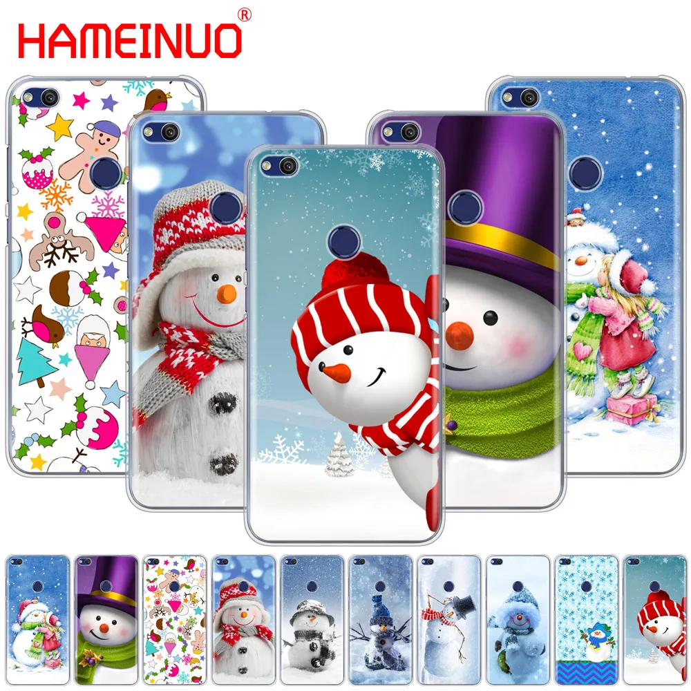 HAMEINUO Christmas Cute snowman snowflake Cover phone Case for huawei Ascend P7 P8 P9 P10 P20 lite plus pro G9 G8 G7 2017 | Мобильные