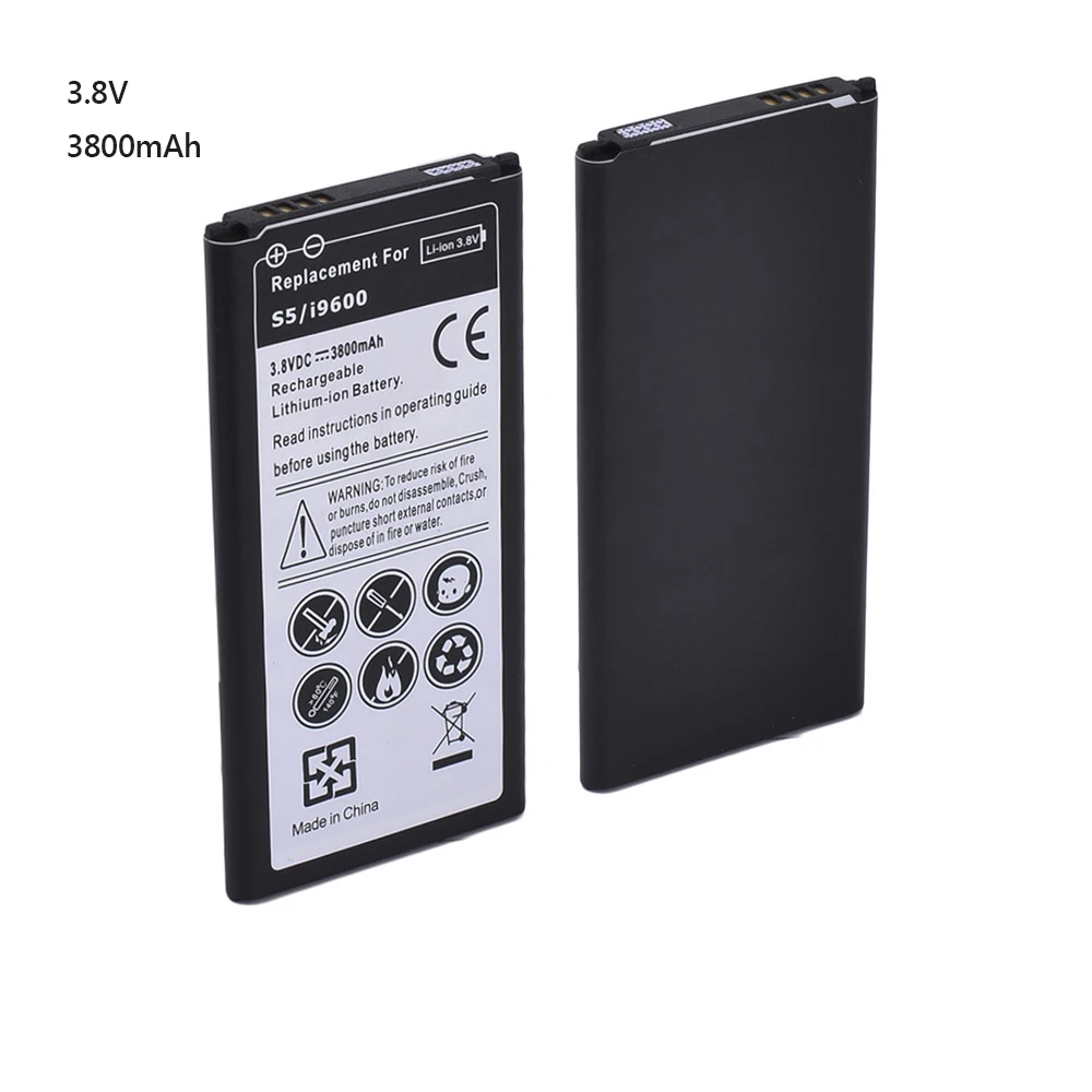 Replacement Phone Battery Rechargeable Lithium-ion Battery for Samsung Galaxy S5 (G9006 G9008 G9009 I9006 G900) 3800mAh 3.8V
Replacement Phone Battery Rechargeable Lithium-ion Battery for Samsung Galaxy S5 (G9006 G9008 G9009 I9006 G900) 3800mAh 3.8V