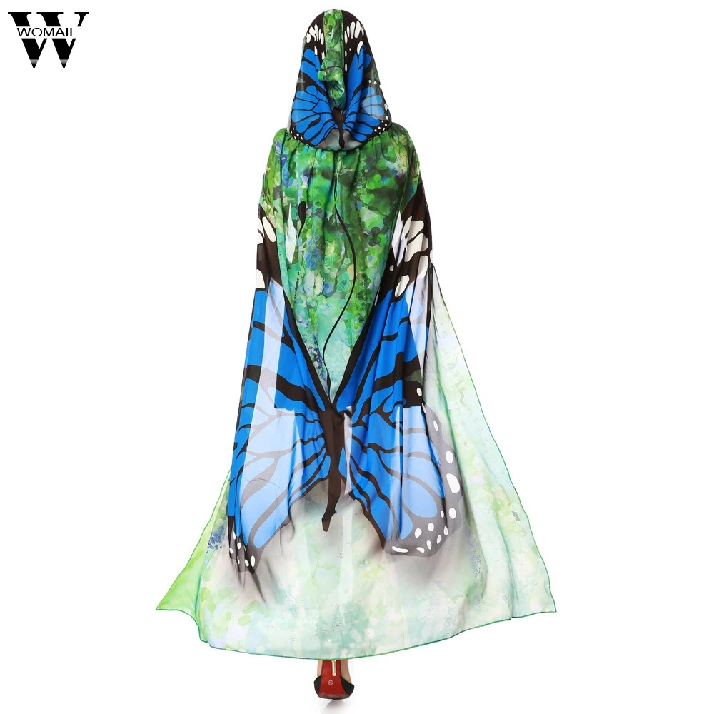 

Womail fashion Women Novelty Print Chiffon Butterfly Wing Cape Scarf Peacock Poncho Shawl Wrap decoration for a party good gift