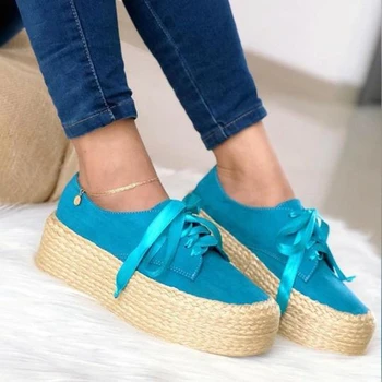 Litthing Women Fashion Ladies Espadrille Shoes Canvas Loafers Thick Bottom Flats Shoes Girls Lace Up Casual Flats Footwear 
Litthing Women Fashion Ladies Espadrille Shoes Canvas Loafers Thick Bottom Flats Shoes Girls Lace Up Casual Flats Footwear