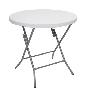 32inch Round Folding Table Outdoor Folding Utility Table White for home and gardening travel Table Folding