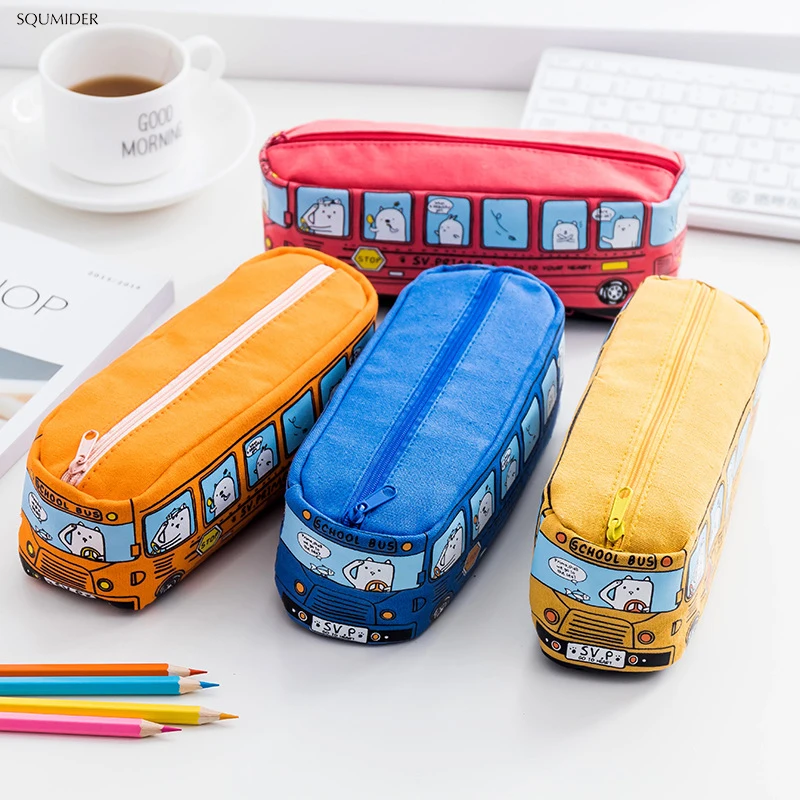 Creative Cartoon Pencil Case Large-capacity Zipper Pen Bag Bus Shape Cute Bag for Girls&Boys School Stationery Supplies
Creative Cartoon Pencil Case Large-capacity Zipper Pen Bag Bus Shape Cute Bag for Girls&Boys School Stationery Supplies