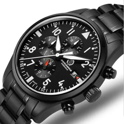 Chronograph run sports waterproof military quartz stop watch men full steel leather strap luxury brand watches sapphire luminous
Chronograph run sports waterproof military quartz stop watch men full steel leather strap luxury brand watches sapphire luminous