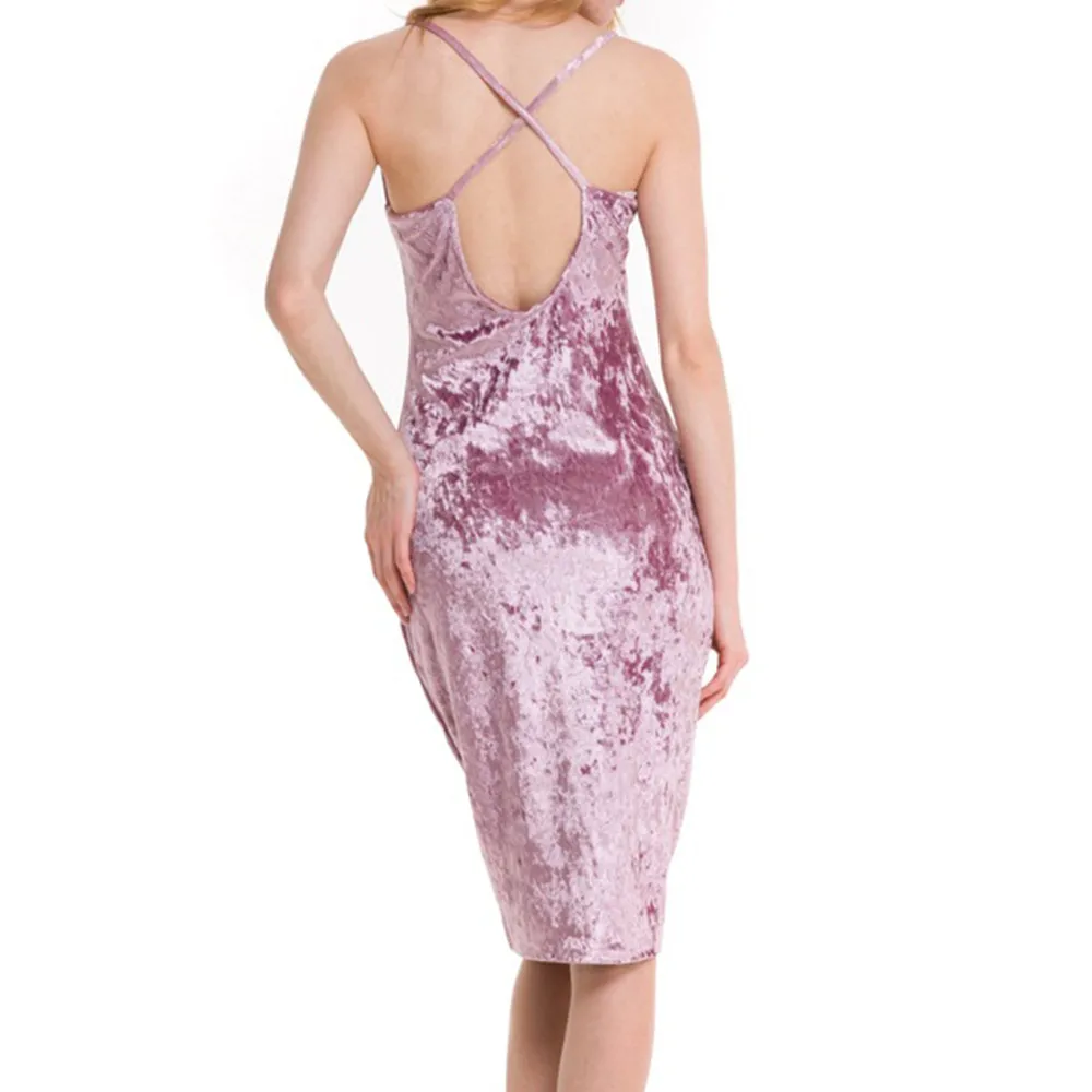 Strap Velvet Dress Elegant Backless Spaghetti Strap Deep V Neck Sexy Sweet Slim Pink Pencil Sundress Vestidos playa verano #SYS
Strap Velvet Dress Elegant Backless Spaghetti Strap Deep V Neck Sexy Sweet Slim Pink Pencil Sundress Vestidos playa verano #SYS