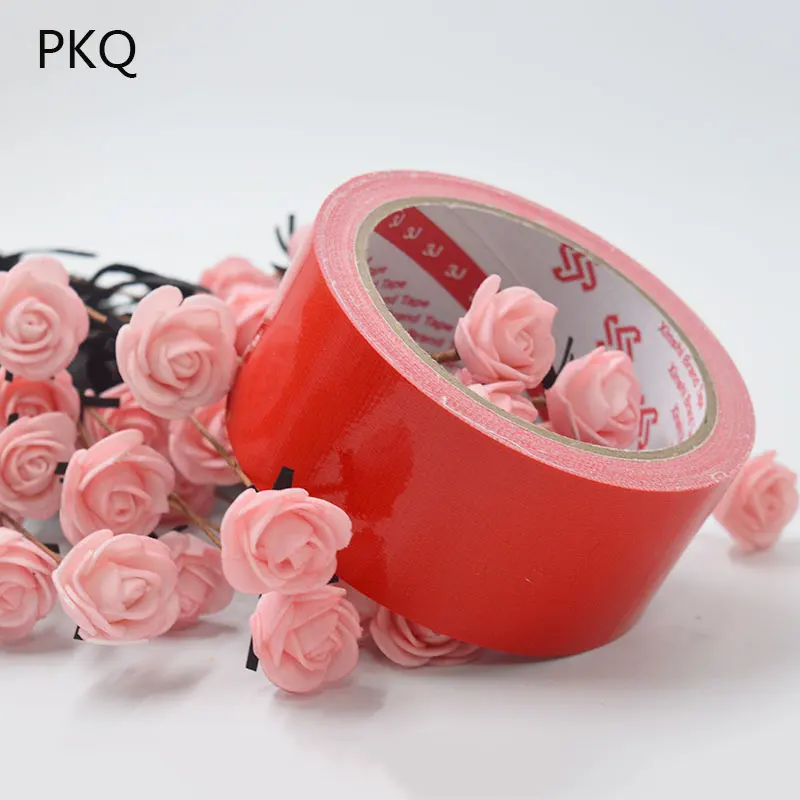 50M length Cloth Tape single-sided Carpet Floor DIY wedding decoration Red Strong Waterproof Color Duct tape 1pcs | Дом и сад