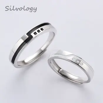 Silvology 925 Sterling Silver Black White Platform Couple Rings Original New Romantic Rings for Lovers Valentine's Day Jewelry
Silvology 925 Sterling Silver Black White Platform Couple Rings Original New Romantic Rings for Lovers Valentine's Day Jewelry