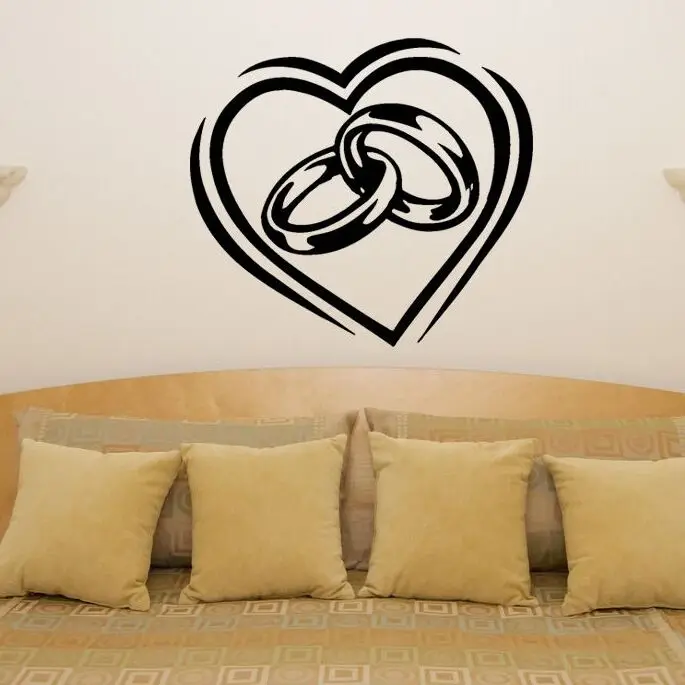 Heart Rings Vinyl Wall Sticker Engagement Wedding Love Bedroom Room Decor Couple Rings Wall Decal Wall Art Sticker Decor AY433
Heart Rings Vinyl Wall Sticker Engagement Wedding Love Bedroom Room Decor Couple Rings Wall Decal Wall Art Sticker Decor AY433