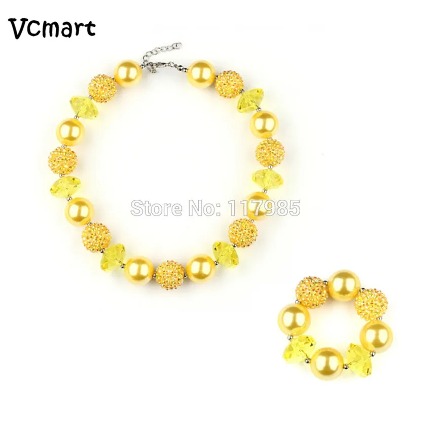 Christmas Gift 2Sets Bright Yellow Gumball Beaded Chunky Necklace Little Girls Bubbelgum Acrylic Beads Necklace Bracelet Set
Christmas Gift 2Sets Bright Yellow Gumball Beaded Chunky Necklace Little Girls Bubbelgum Acrylic Beads Necklace Bracelet Set