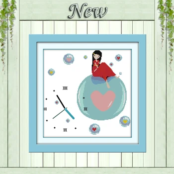 Girl's mind heart clock decor painting counted print on canvas DMC 14CT 11CT Chinese Cross Stitch Needlework Set Embroidery kits
Girl's mind heart clock decor painting counted print on canvas DMC 14CT 11CT Chinese Cross Stitch Needlework Set Embroidery kits