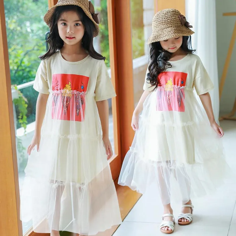 Big Girls Dresses Summer 2019 New Short Sleeve Ice Cream Print Mesh Patchwork Princess Dress Children Clothing Party Dress
Big Girls Dresses Summer 2019 New Short Sleeve Ice Cream Print Mesh Patchwork Princess Dress Children Clothing Party Dress