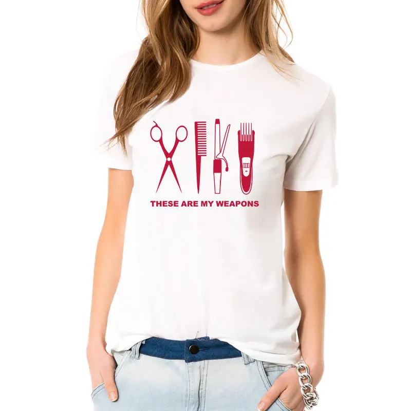 Barber T Shirt Women Short Sleeve O-Neck Cotton Hairdresser Weapon T-shirt Girls Woman scissors Clothing Tops Casual Plus Size
Barber T Shirt Women Short Sleeve O-Neck Cotton Hairdresser Weapon T-shirt Girls Woman scissors Clothing Tops Casual Plus Size