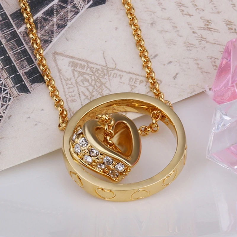 Garilina New Gold white cubic zirconia fashion jewelry women's necklace pendant Heart charm pendant AP2080 
Garilina New Gold white cubic zirconia fashion jewelry women's necklace pendant Heart charm pendant AP2080
