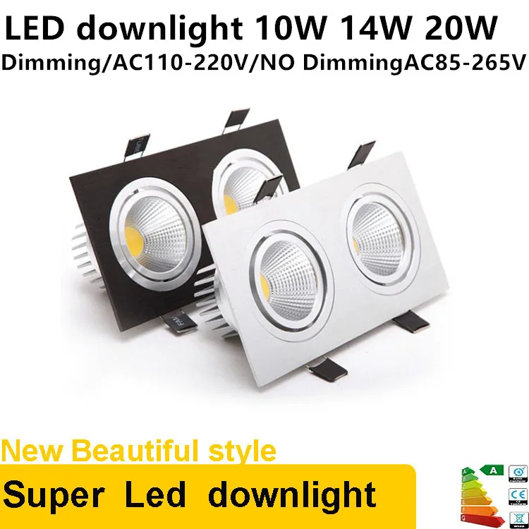 Square Bright Recessed Double LED Dimmable Square Downlight COB 10W 14W 20W LED Spot light decoration Ceiling Lamp AC 110V 220V
Square Bright Recessed Double LED Dimmable Square Downlight COB 10W 14W 20W LED Spot light decoration Ceiling Lamp AC 110V 220V