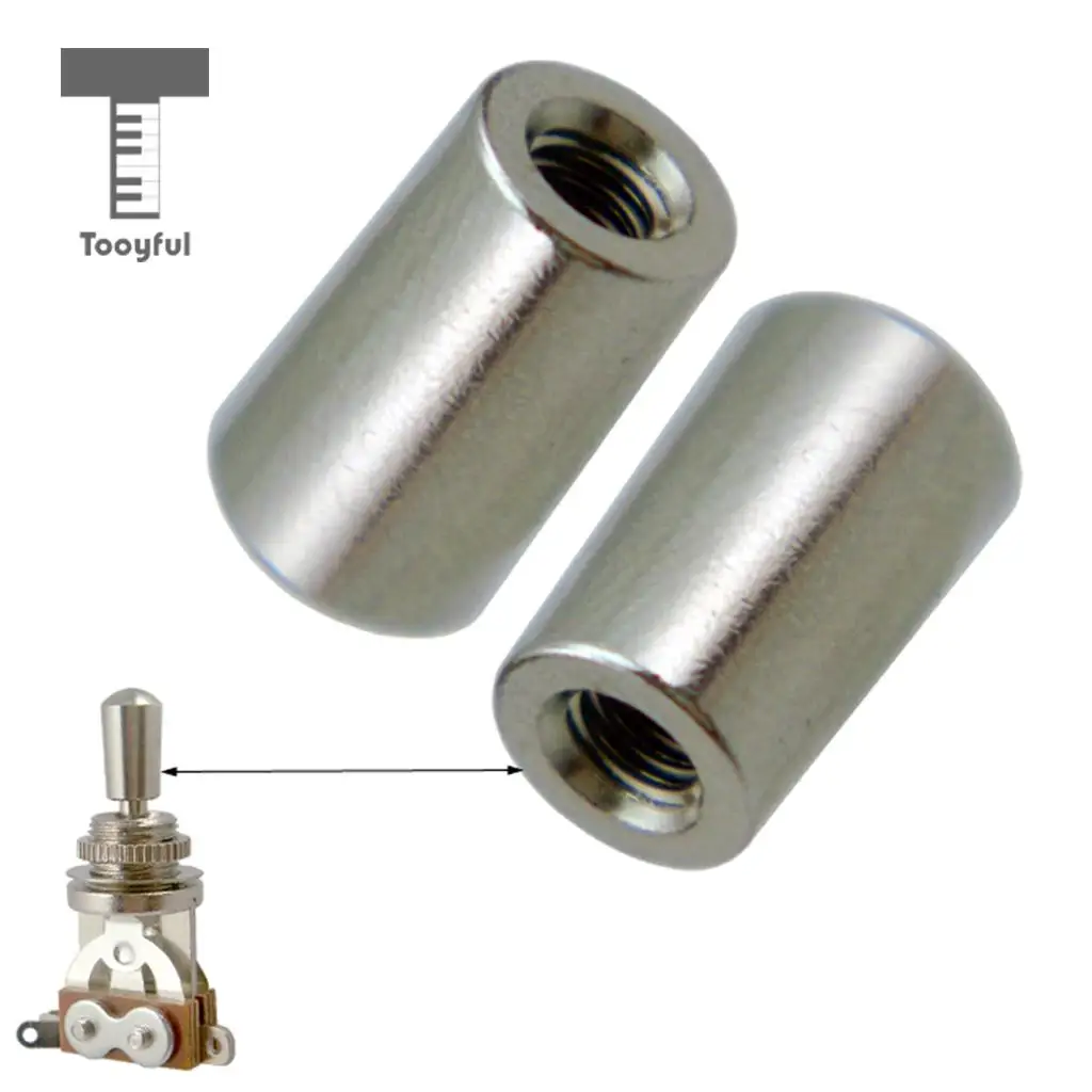 Tooyful 3Pcs Internal Thread 4mm Brass 3 Way Toggle Switch Knobs Cap Tip Button for LP Electric Guitar Parts Replacements