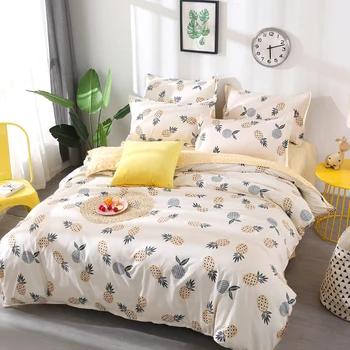 Fruit pineapple Bedding Set Quilt Cover queen full King Size children cartoon duvet cover Set yellow and white Bedclothes 4pcs
Fruit pineapple Bedding Set Quilt Cover queen full King Size children cartoon duvet cover Set yellow and white Bedclothes 4pcs
