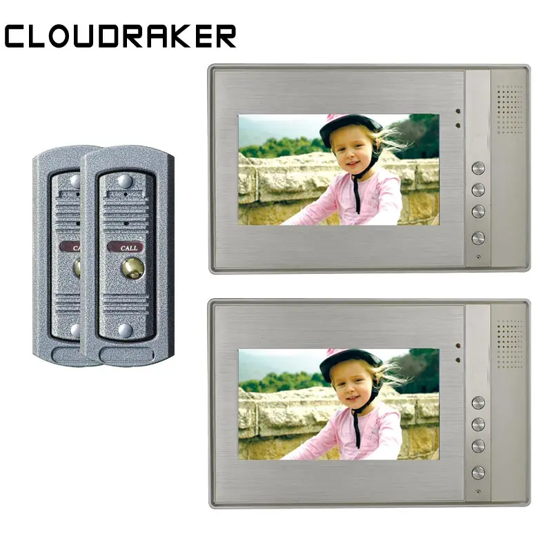CLOUDRAKER 7'' Video Doorbell Intercom System 2x Metal Outlook Monitor with 2x 720P Wired PI Door Phone Camera Video Intercom
CLOUDRAKER 7'' Video Doorbell Intercom System 2x Metal Outlook Monitor with 2x 720P Wired PI Door Phone Camera Video Intercom