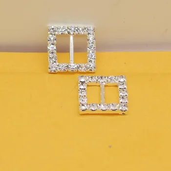 15*15mm 50pcs Square silver Rhinestone Buckles Diamond buttons Invitation Ribbon slider for Wedding celebration party decoration
15*15mm 50pcs Square silver Rhinestone Buckles Diamond buttons Invitation Ribbon slider for Wedding celebration party decoration