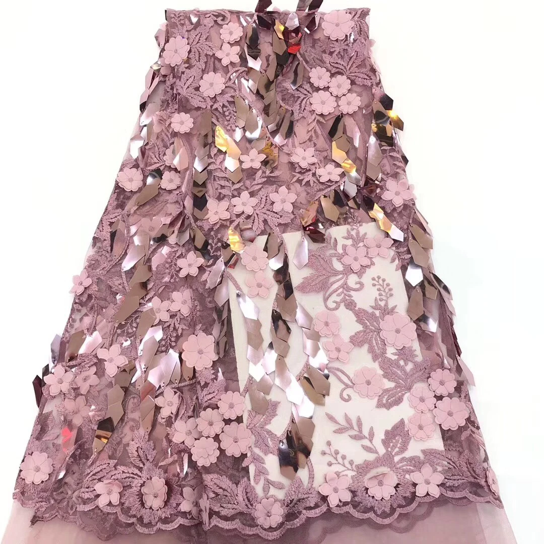 Pink lace wedding dress, wedding African lace fabric, African tulle lace with sequins CD3213
Pink lace wedding dress, wedding African lace fabric, African tulle lace with sequins CD3213