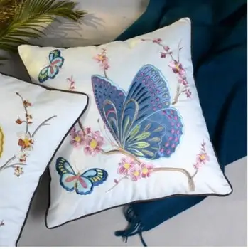 Butterfly embroidered cotton fabric cushion cover pastrol style square pillowcase decorative pillow cover household
Butterfly embroidered cotton fabric cushion cover pastrol style square pillowcase decorative pillow cover household
