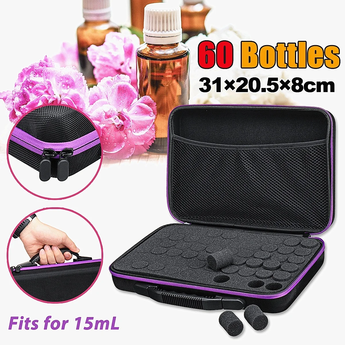 60 Bottles Essential Oil Carrying Storage Bag Box Portable aromatherapy Holder Case Bag (Essential Oils Not Included)
60 Bottles Essential Oil Carrying Storage Bag Box Portable aromatherapy Holder Case Bag (Essential Oils Not Included)