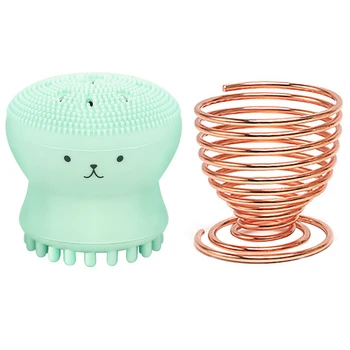 Soft Silicon Octopus Facial Cleansing Brush with Metal Makeup Puff Sponge Holder Drying Rack Cute Face Skin Care Cleanser Tools 
Soft Silicon Octopus Facial Cleansing Brush with Metal Makeup Puff Sponge Holder Drying Rack Cute Face Skin Care Cleanser Tools
