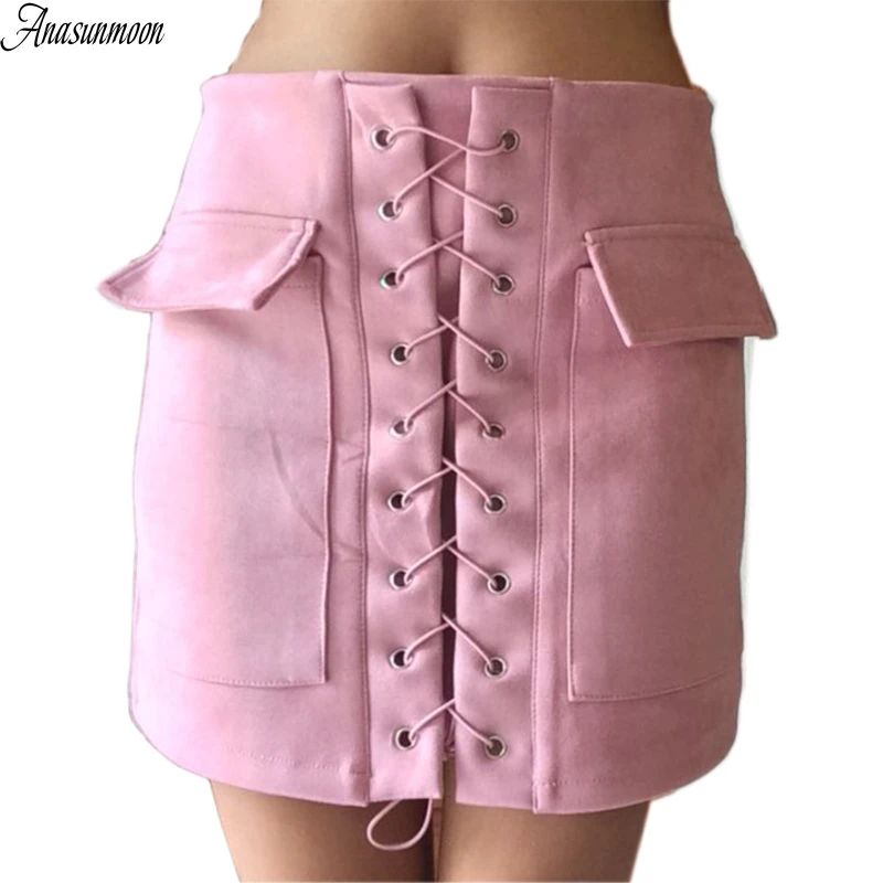 Womens Autumn Lace-up Leather Suede Pencil Skirts Vintage Winter Cross High Waist Mini Skirt Zipper Split Bodycon Short Skirts
Womens Autumn Lace-up Leather Suede Pencil Skirts Vintage Winter Cross High Waist Mini Skirt Zipper Split Bodycon Short Skirts