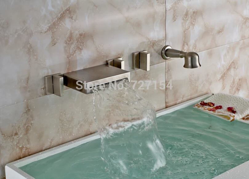 Wall Mount Nickel Brushed Waterfall Bathtub Faucet Hand Shower Sprayer 3 Handles
Wall Mount Nickel Brushed Waterfall Bathtub Faucet Hand Shower Sprayer 3 Handles