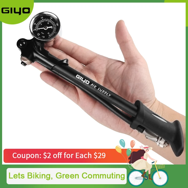 GIYO Pump 300psi High-pressure Bike Air Shock Pump For Fork & Rear Suspension Cycling Bicycle Pump Mountain Bike Pump With Gauge
GIYO Pump 300psi High-pressure Bike Air Shock Pump For Fork & Rear Suspension Cycling Bicycle Pump Mountain Bike Pump With Gauge