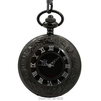 Double Roman Number Half Hunter Black Dial Japan Quartz Movement Mens Pocket Watch Fob H011
Double Roman Number Half Hunter Black Dial Japan Quartz Movement Mens Pocket Watch Fob H011