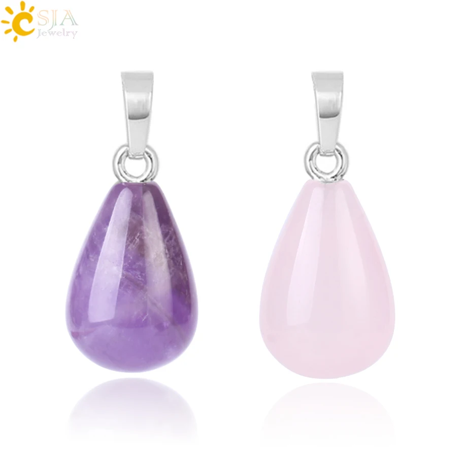 CSJA Natural Stone Water Drop Pendant Pear Shape Bead Purple Crystal Pink Quartz Simple Pendants for Necklace Women Jewelry F520
CSJA Natural Stone Water Drop Pendant Pear Shape Bead Purple Crystal Pink Quartz Simple Pendants for Necklace Women Jewelry F520