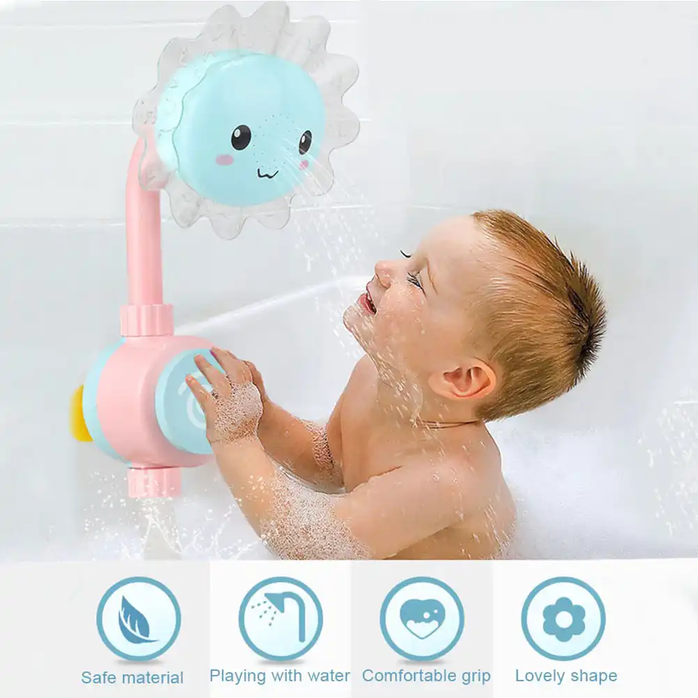 cute cartoon sunflower baby shower faucet spout baby bath