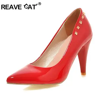 REAVE CAT Brand New Spring Autumn PU Leather Thin Heels Pointed Toe Slip-On Rivets Adhesive Black Red Pink Women Pumps PL743
REAVE CAT Brand New Spring Autumn PU Leather Thin Heels Pointed Toe Slip-On Rivets Adhesive Black Red Pink Women Pumps PL743