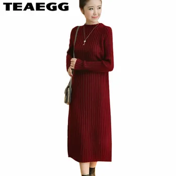 TEAEGG Meduim Long Women Dresses Large Sizes Robe Femme Autumn Winter Wine Red Sweater Dress Women Vestidos Verano 2020 AL39
TEAEGG Meduim Long Women Dresses Large Sizes Robe Femme Autumn Winter Wine Red Sweater Dress Women Vestidos Verano 2020 AL39