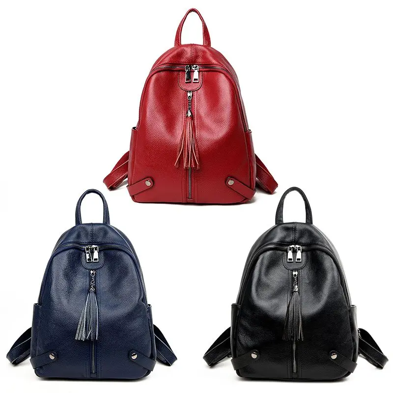Multiple pocket Tassels Design Women Genuine Leather Backpack Travel Casual Daypack Schoolbag
Multiple pocket Tassels Design Women Genuine Leather Backpack Travel Casual Daypack Schoolbag