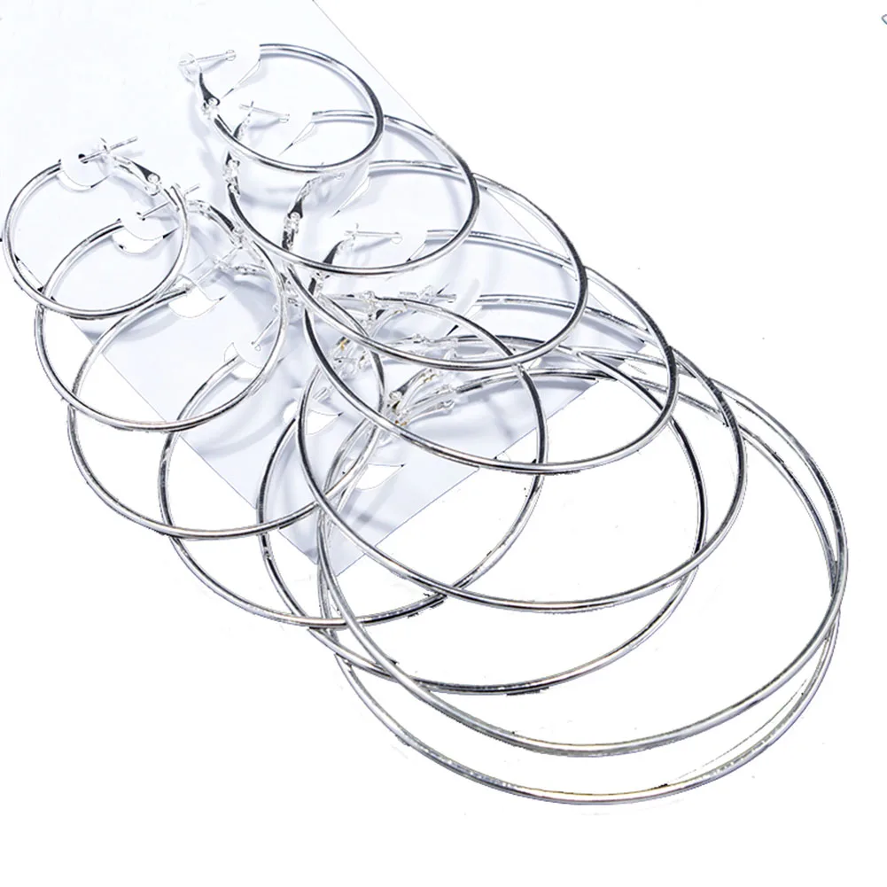 6 Pairs Large-size Steampunk Gold/Silver Color Large Earrings Simple Style Hoop Earrings Jewelry Gift M8694
6 Pairs Large-size Steampunk Gold/Silver Color Large Earrings Simple Style Hoop Earrings Jewelry Gift M8694