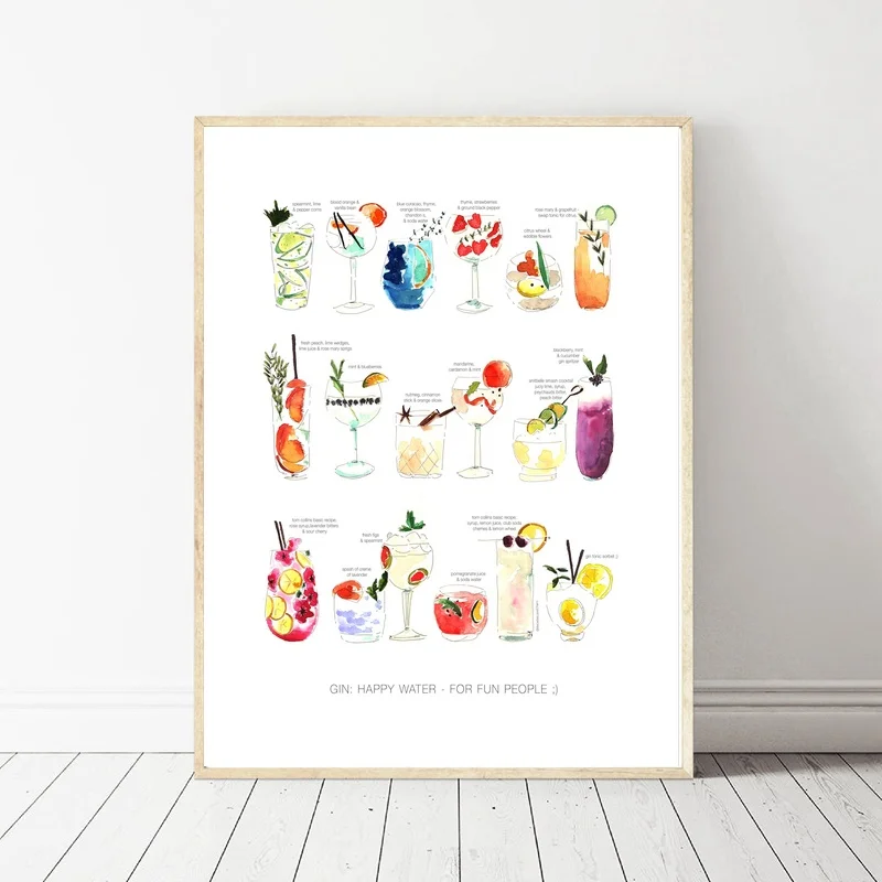 Gin Water Art Canvas Painting Nordic Posters and Prints Wall Pictures for Living Room
Gin Water Art Canvas Painting Nordic Posters and Prints Wall Pictures for Living Room