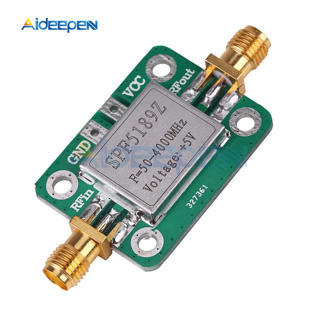 LNA 50-4000 MHz RF Low Noise Amplifier Signal Receiver SPF5189 NF = 0.6dB inm For FM HF VHF / UHF Radio Module Board
LNA 50-4000 MHz RF Low Noise Amplifier Signal Receiver SPF5189 NF = 0.6dB inm For FM HF VHF / UHF Radio Module Board
