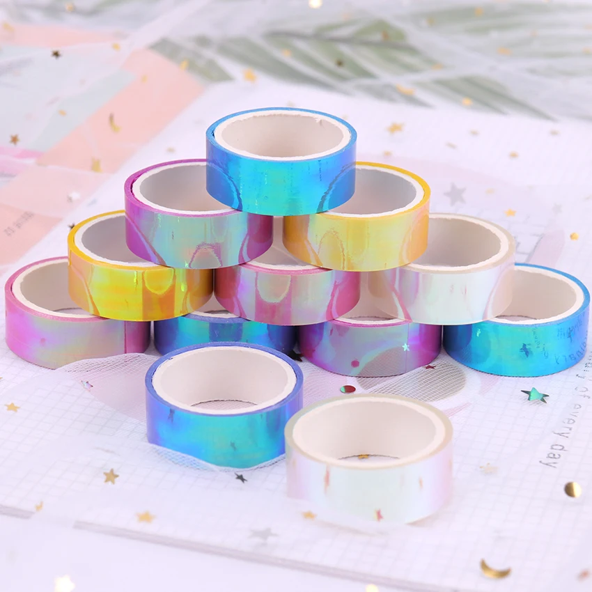 15mm*5m Rainbow Laser Washi Tape Glitter Stationery Scrapbooking Decorative Adhesive Tapes DIY Masking Tape School Supplies
15mm*5m Rainbow Laser Washi Tape Glitter Stationery Scrapbooking Decorative Adhesive Tapes DIY Masking Tape School Supplies