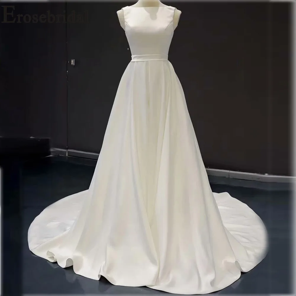 Erosebridal New Arrival 2019 Satin Evening Dress Sleeveless Evening Gown Simple Formal Party Dress A-line Long White Dress
Erosebridal New Arrival 2019 Satin Evening Dress Sleeveless Evening Gown Simple Formal Party Dress A-line Long White Dress