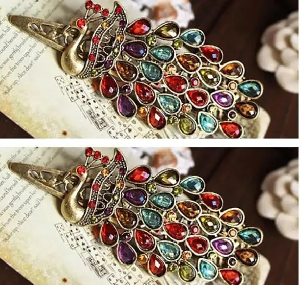 1pc Wholesale Hairpin Hair Clip Hair Accessories Fashion Hot Girls Women Vintage Colorful Rhinestone Peacock
1pc Wholesale Hairpin Hair Clip Hair Accessories Fashion Hot Girls Women Vintage Colorful Rhinestone Peacock