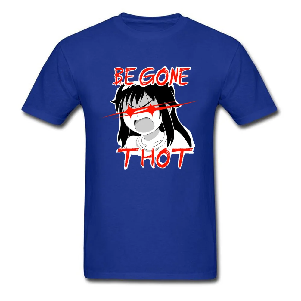 

BEGONE THOT Anime Japanese Manga T-Shirt for Men Zero Two Waifu Ahegao Love Day Crew Neck Cotton Short Sleeve T-Shirt Blue