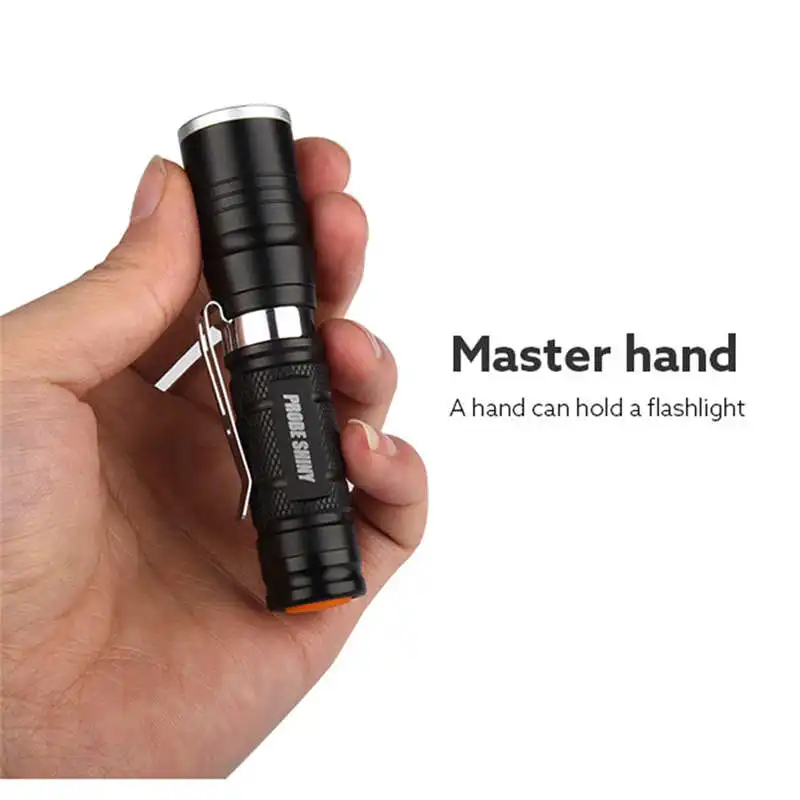 Multi Functional Mini Zoom Clip Flashlight Simple Coveient Structure Take Place powerful led flashlight rechargeable #4A29 (5)