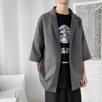2019 Summer Men's Short Sleeve Suit Jackets Loose Coat Sunscreen Clothes Fitted Blazer Cotton Mens Grey Casual Blazers M-XL
2019 Summer Men's Short Sleeve Suit Jackets Loose Coat Sunscreen Clothes Fitted Blazer Cotton Mens Grey Casual Blazers M-XL